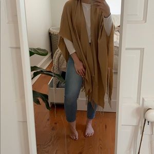 Camel sweater poncho